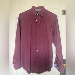 Banana Republic Maroon Patterned Button Down Shirt
